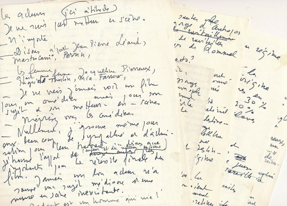Cinéma Pierre Léaud manuscrit entretien et divers autographes prix Siménon