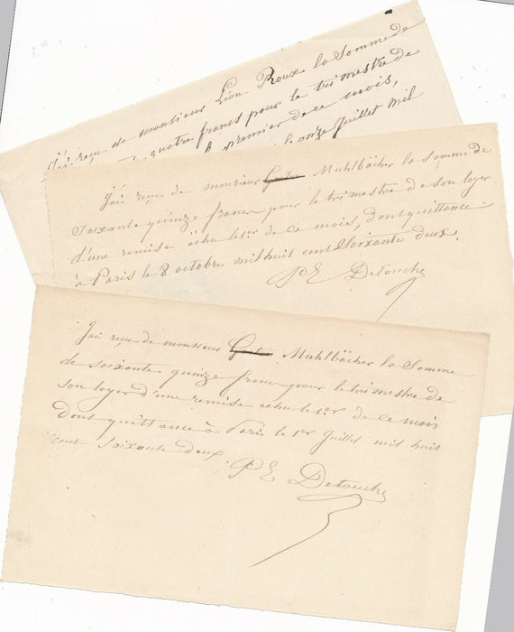 peintre Paul-Emile DESTOUCHES lettre autographe signée ET dessin 7 croquis 