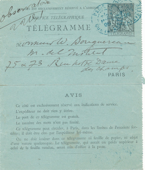 Mario CARL-ROSA à William BOUGUEREAU suit affaire lettre à publier au Figaro
