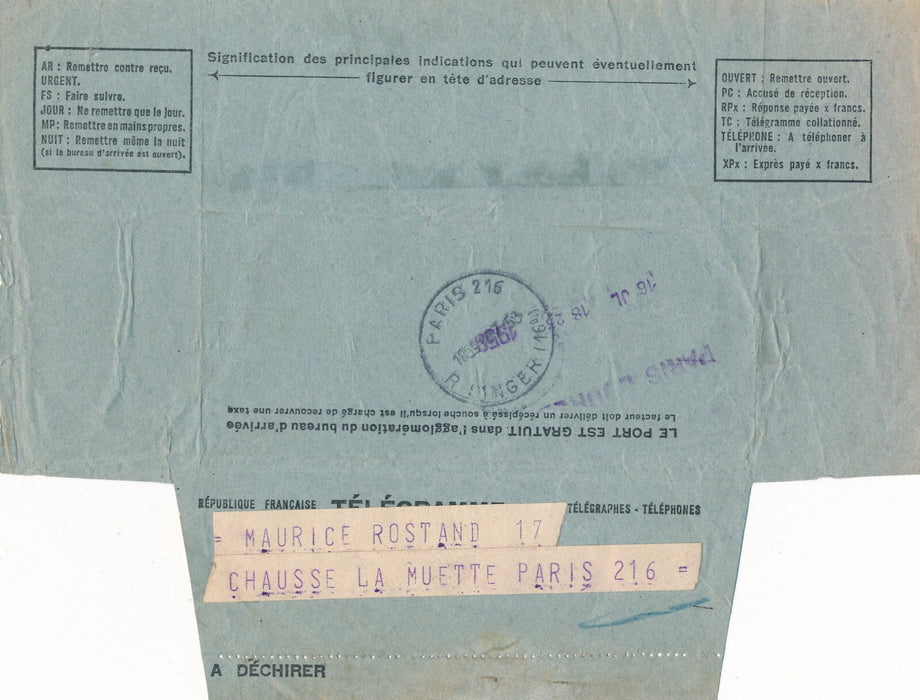 Francis Carco à Paul Fort lettre autographe signée et télégramme