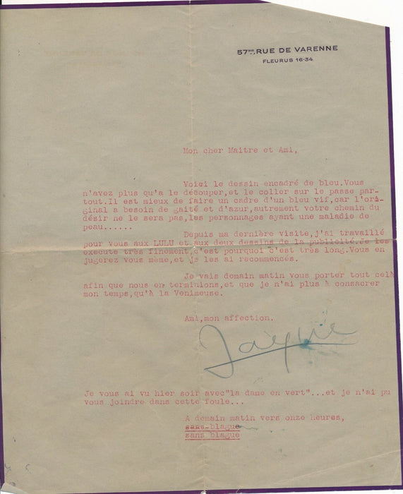 JAQUELUX Lucien correspondance 10 lettres avec Félicien CHAMPSAUR