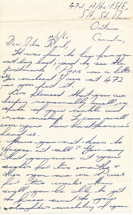 écrivain Malcom MENZIES correspondance autographe 4 lettres Canada anarchisme