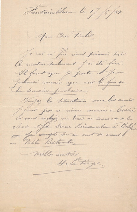Henri LE PAGE socialisme à Charles Prolès lettre autographe signée 1904