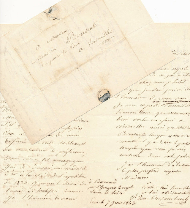 Fabien Van RISAMBURGH 2 lettres autographes signées 1839 meilleur tableau