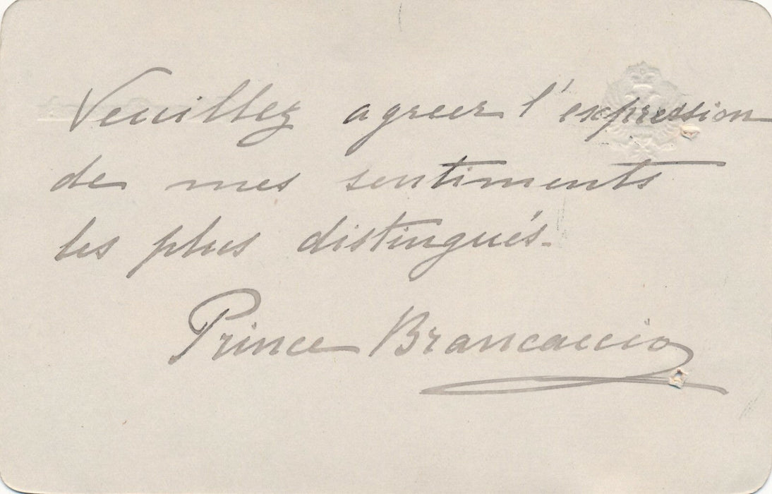Salvatore BRANCACCIO remercie Gaston BRAUN lettre autographe signée photographie