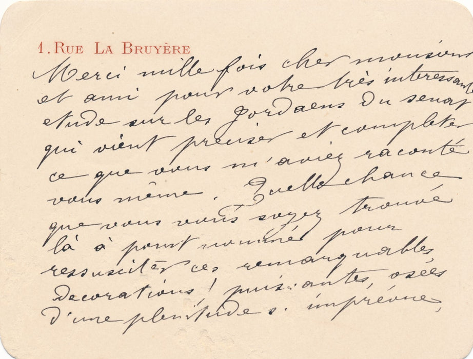 Albert MAIGNAN et Les Jordaens du Sénat carte autographe signée