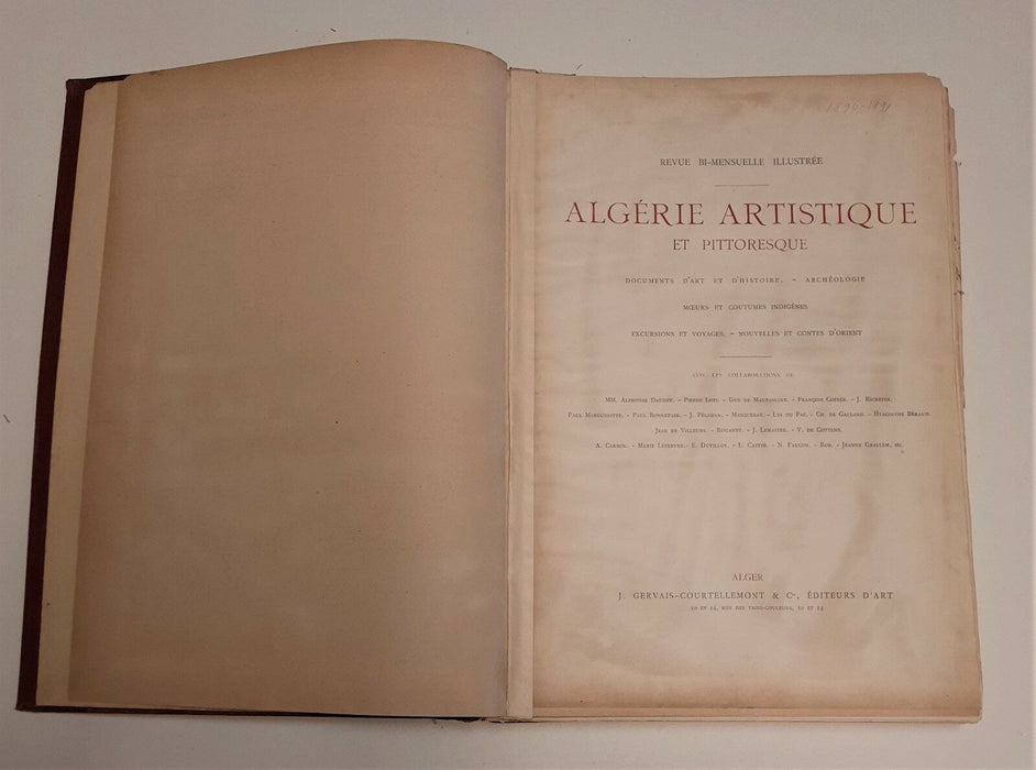 Algérie artistique et pittoresque Germain-Courtellemont 1890-1891 EO