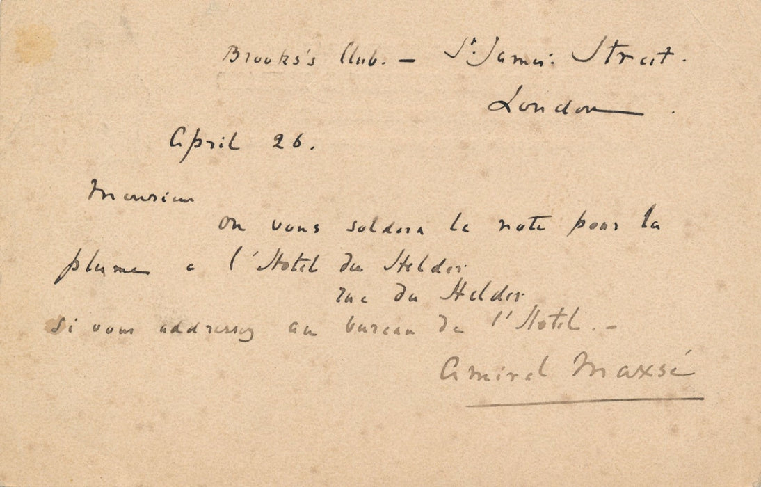  Angleterre carte postale autographe signée A W Faber Opéra