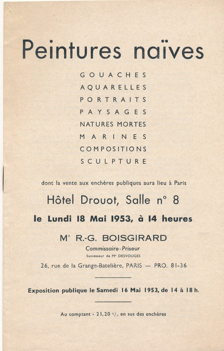 Anatole JAKOVSKY 2 brochures ventes publiques détaillées Boisgirard 1948 1953