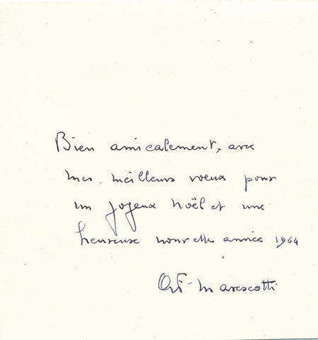 André-François MARESCOTTI Suisse pianiste compositeur billet autographe signé