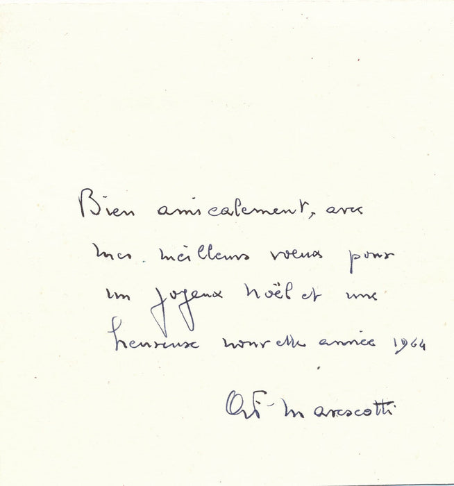 André-François MARESCOTTI Suisse pianiste compositeur billet autographe signé