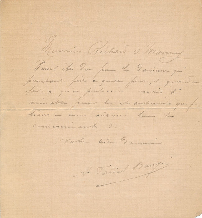 Anna TARIOL BAUGÉ vous êtes dur avec la danseuse Richard O’Monroy autographe