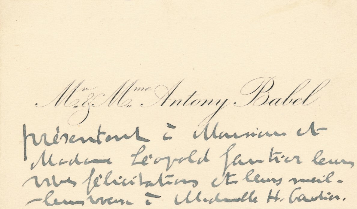 Antony BABEL historien suisse, sociologue carte autographe université Genève