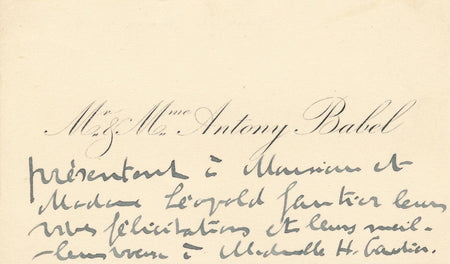 Antony BABEL historien suisse, sociologue carte autographe université Genève