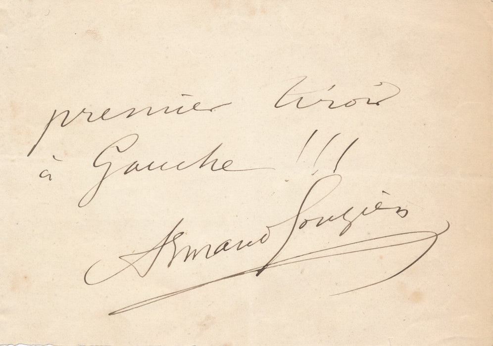 Armand GOUZIEN billet autographe signé musicien critique chanson