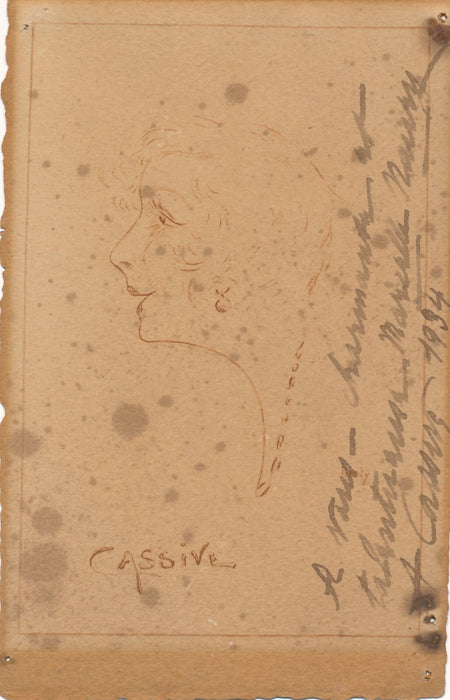 dédicace à Marcelle Naury actrice 1934 litho portrait