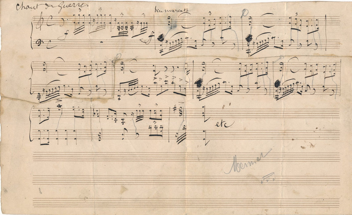 Auguste MERMET  compositeur  Partition autographe  Chant de guerre Roland opéra
