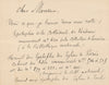 famille BONY DE LA VERGNE, comte, famille carte autographe signée épitaphe
