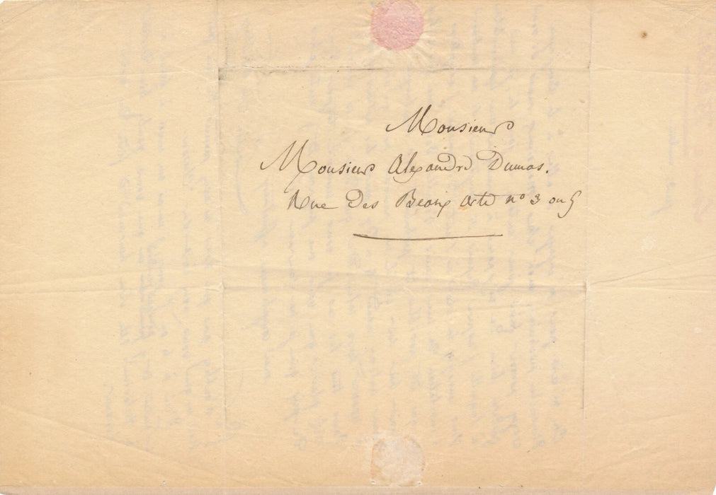Partager Louise SWANTON BELLOC lettre autographe signée à Alexandre Dumas père Antony