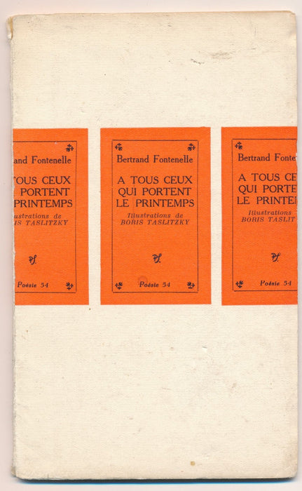 Bertrand FONTENELLE A tous ceux qui portent le printemps envoi autographe