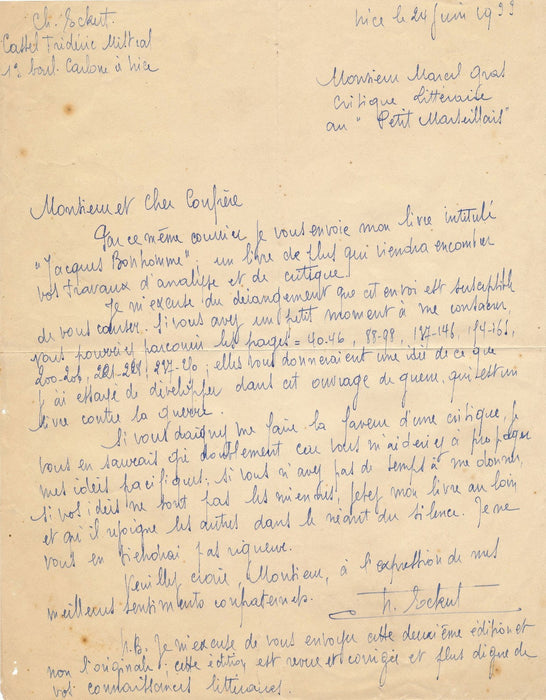 Charles Eckert XXe siècle Jacques Bonhomme critique antimilitariste M. Gras