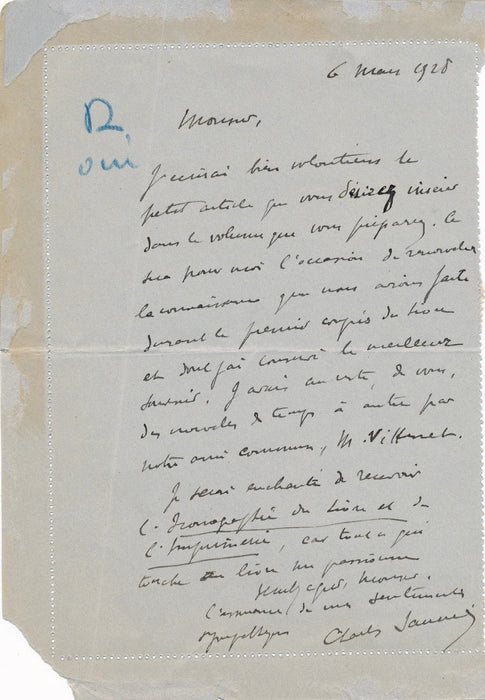 Charles Saunier imprimerie lettre autographe signée article imprimerie histoire