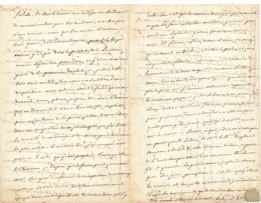 Chrétien Siméon Le Prévost d' Iray 2 lettres autographes royaliste François Roger