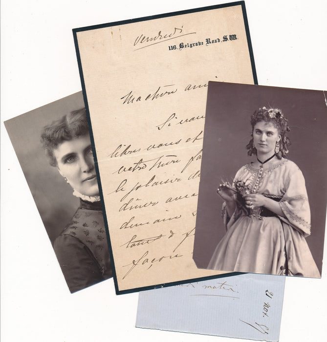 Opéra Christine Nilsson lettre autographe signée photos document S. Bernhardt