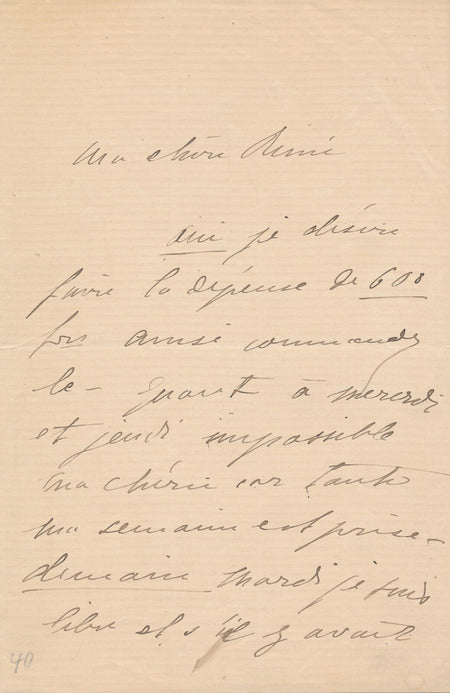 Suède Christine NILSSON lettre autographe signée chanteuse opéra sa chérie