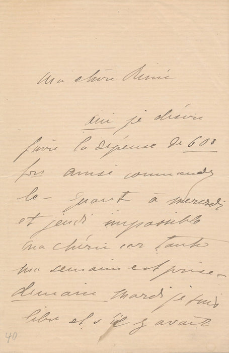 Suède Christine NILSSON lettre autographe signée chanteuse opéra sa chérie