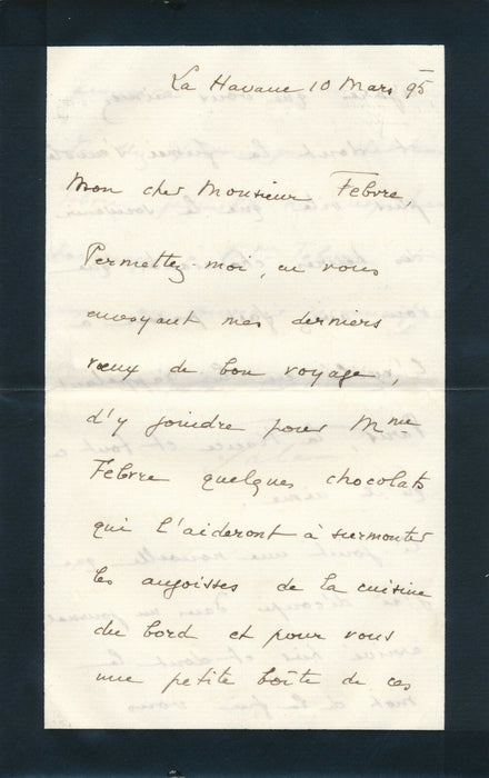 Comte SALA Maurice Michel Antoine 1851-1905 ambassadeur La Havane à F. Febvre