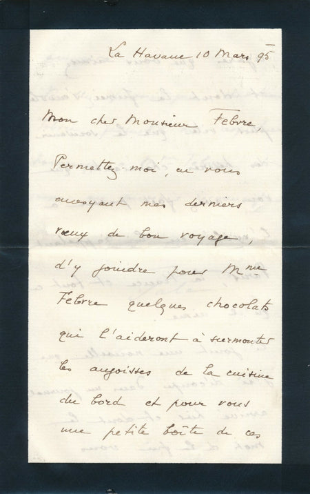 Comte SALA Maurice Michel Antoine 1851-1905 ambassadeur La Havane à F. Febvre