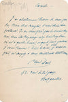  Mars lettre autographe signée entretien important Dumas décès