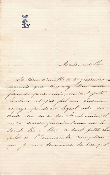 Comtesse La Vernette Saint-Maurice Sercy autographe signée Blanchet Religion