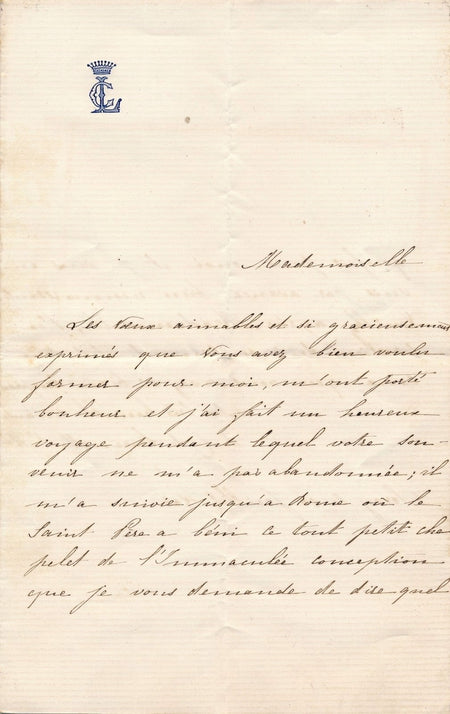 Comtesse La Vernette Saint-Maurice Sercy autographe signée Blanchet Religion