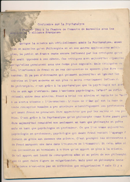 auteur inconnu 26 pages dactylographiées Marseille