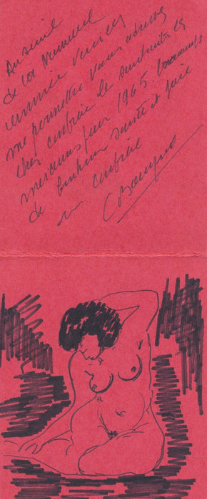 Constant BARUQUE 2 envois autographes avec dessins signés Espagne Limoux