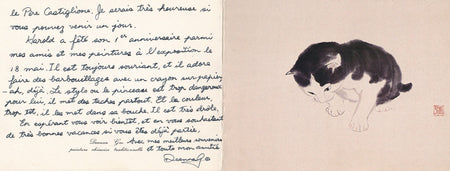  chine peintre carte autographe signée