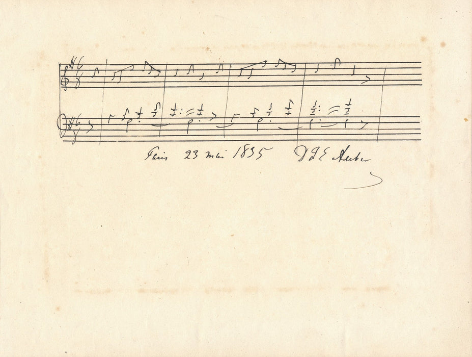 Daniel François Esprit AUBER portée musicale autographe signée musique