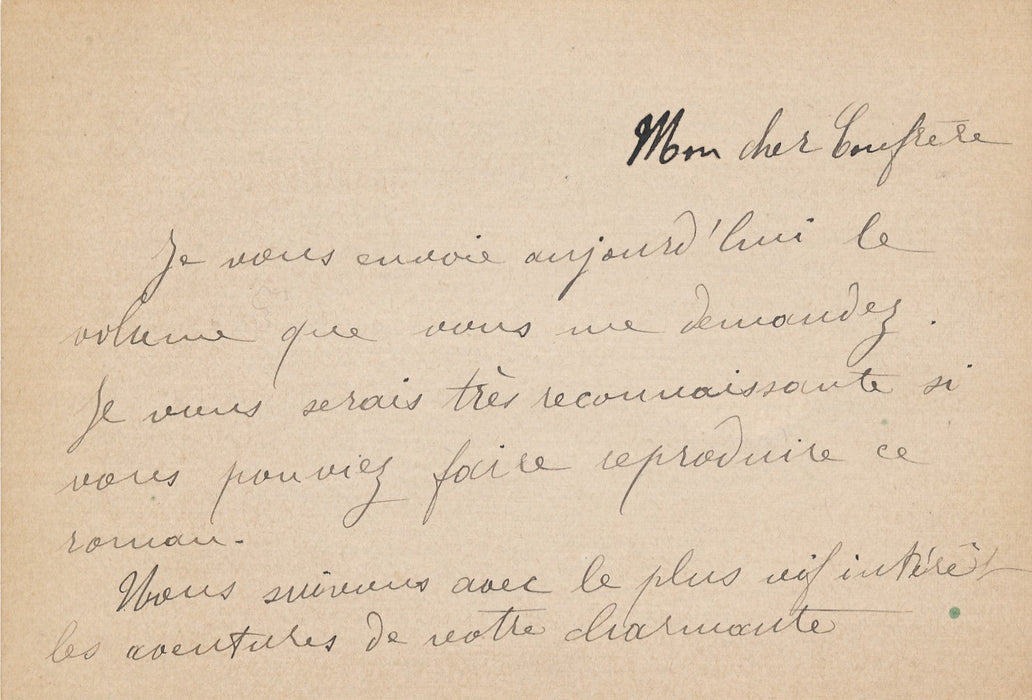  carte autographe signée Charles Foley 25 janvier 1919