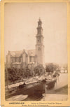 2 photographie Amsterdam Théâtre Canal des Princes  albumine v. 1880 photo