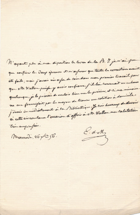 Édélestand du Méril 2 lettres autographes signées il prend partie dans un litige