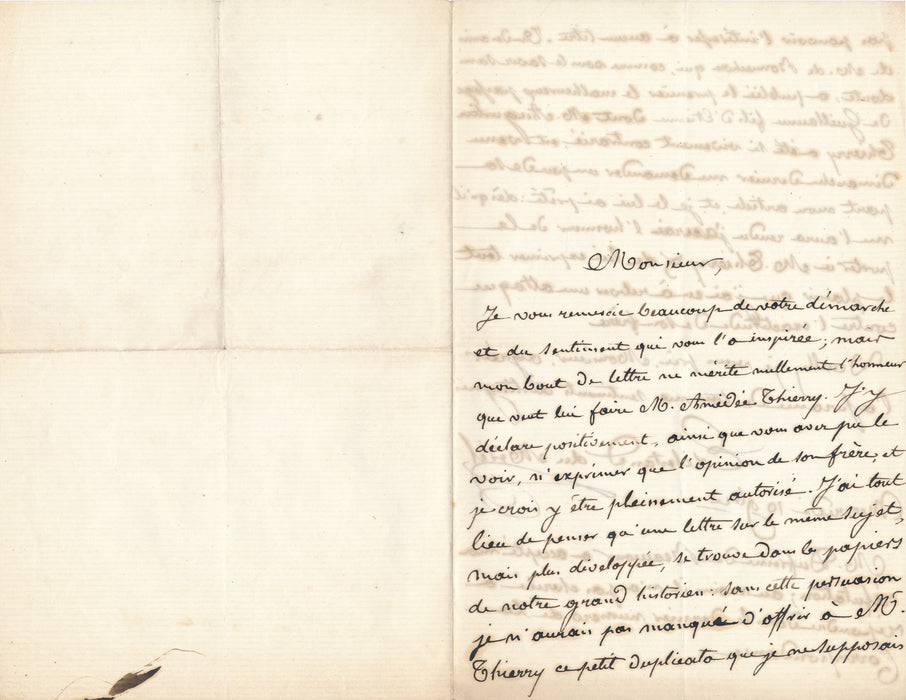 Édélestand du Méril 2 lettres autographes signées il prend partie dans un litige