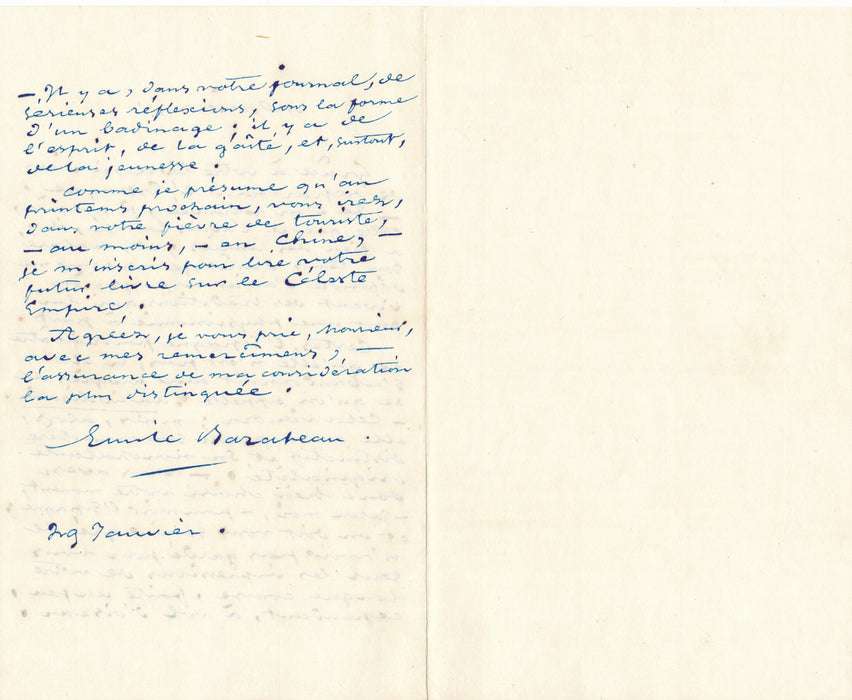 Émile Barateau au compositeur Alexis de Garaudé belle lettre sur Espagne 1852