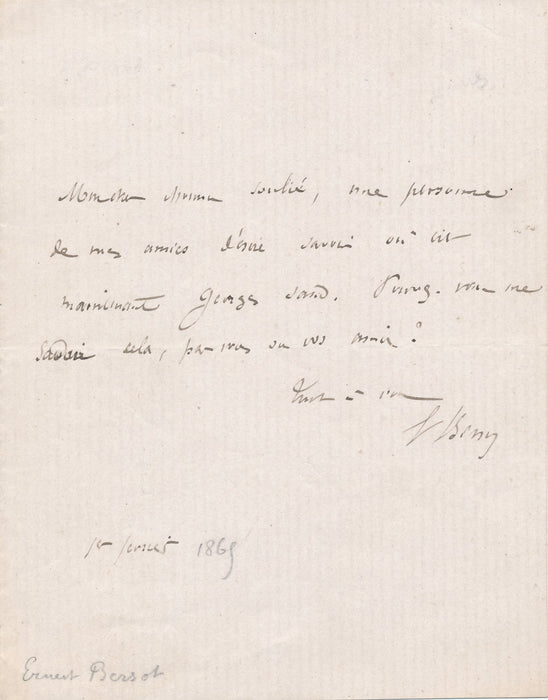 Ernest BERSOT cherche George Sand et 3 billets autographes signés