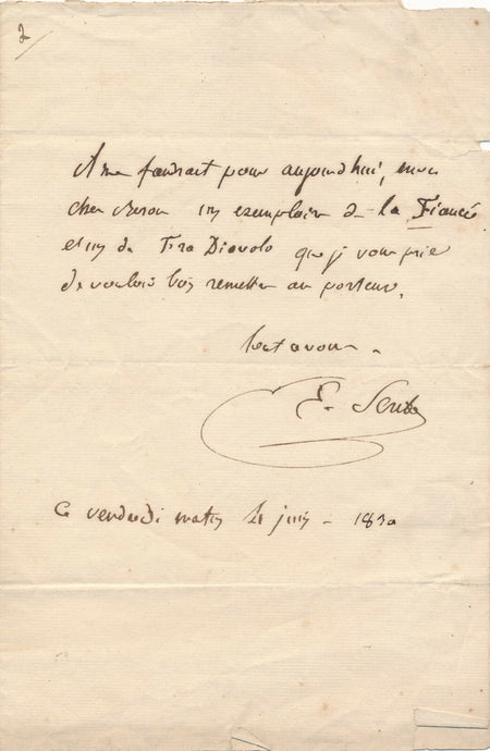  à un libraire Berou François-Esprit AUBER