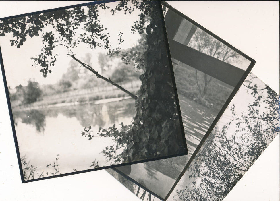 F. Franc-Lamy 3 photo photographie v. 1930 paysage eau péniche