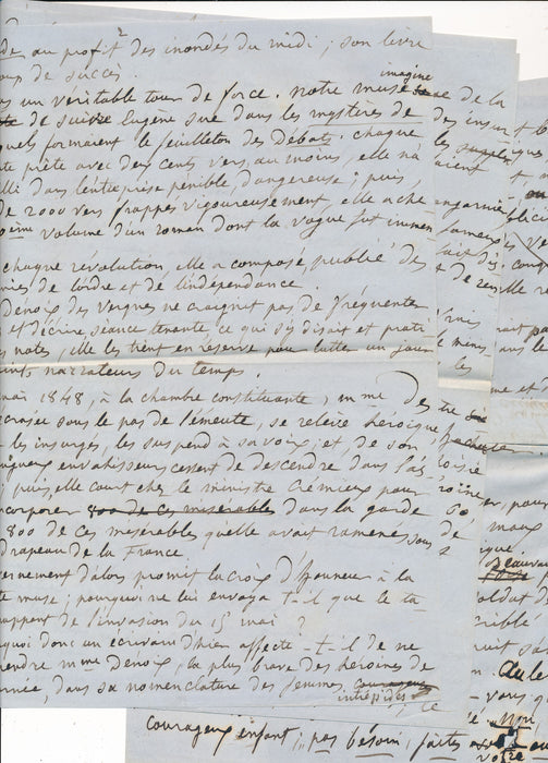 Fanny Dénoix des Vergnes 14 lettres autographes et beau manuscrit Beauvais