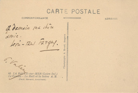 Léon-Paul FARGUE Paul VALÉRY signatures autographe carte postale