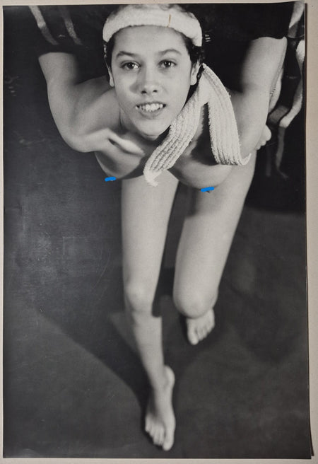 Femme sexy nue position visage photo photographie époque v. 1990